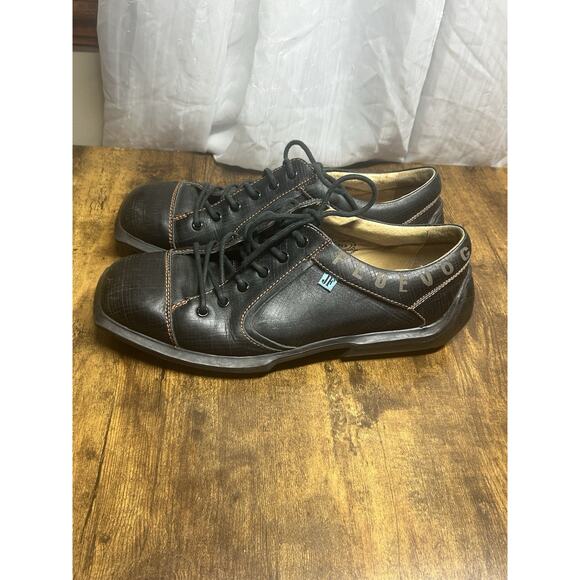 John Fluevog FUTURE ANGEL CHARLES CONTRAST LEATHER SquareToe Men’s Size 12 Y2K - Picture 4 of 12